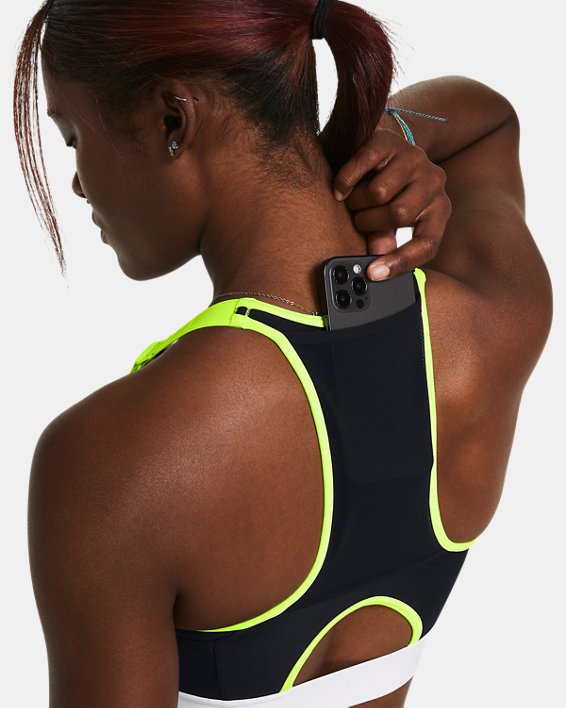 Women's HeatGear® Armour High Pocket Sports Bra, Black, pdpMainDesktop image number 6